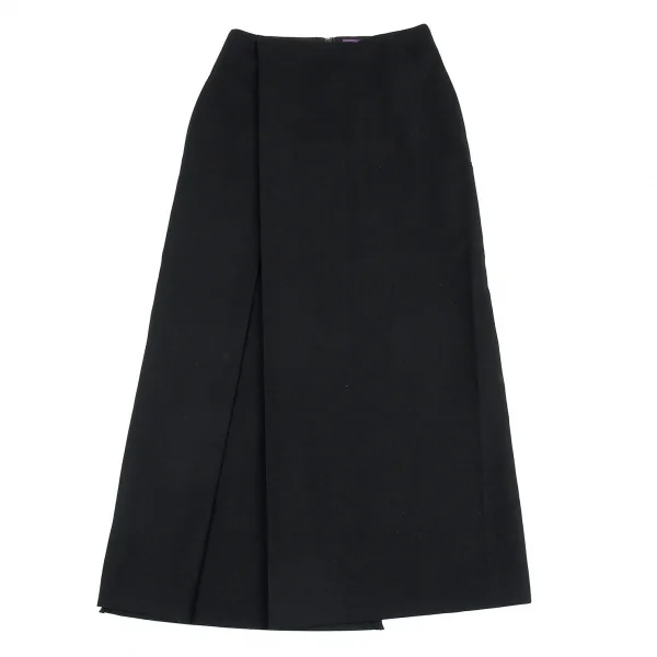タケシコウサカバイ ワイズ ピンクレーベルTAKESHI KOSAKA by Y's Pink Label ウールプリーツラップ風スカート 黒1 K-91168_002