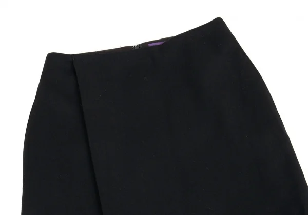 タケシコウサカバイ ワイズ ピンクレーベルTAKESHI KOSAKA by Y's Pink Label ウールプリーツラップ風スカート 黒1 K-91168_003