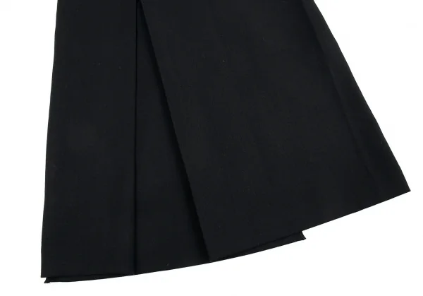 タケシコウサカバイ ワイズ ピンクレーベルTAKESHI KOSAKA by Y's Pink Label ウールプリーツラップ風スカート 黒1 K-91168_004
