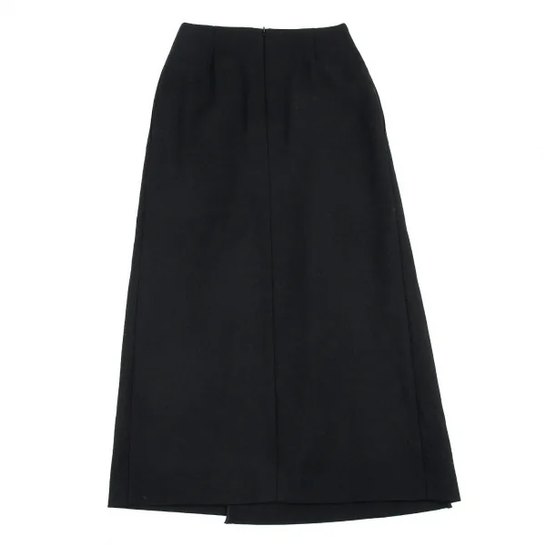 タケシコウサカバイ ワイズ ピンクレーベルTAKESHI KOSAKA by Y's Pink Label ウールプリーツラップ風スカート 黒1 K-91168_007