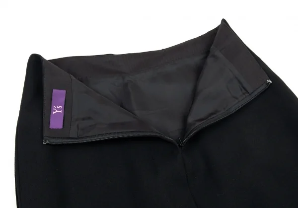 タケシコウサカバイ ワイズ ピンクレーベルTAKESHI KOSAKA by Y's Pink Label ウールプリーツラップ風スカート 黒1 K-91168_008