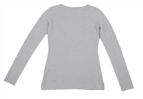 ヨウジヤマモト ファムYohji Yamamoto FEMME ワンポイントロゴカシミヤニット ライトグレー2 K-91170_010