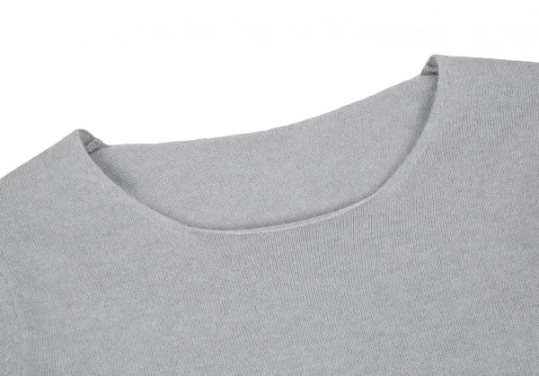 ヨウジヤマモト ファムYohji Yamamoto FEMME ワンポイントロゴカシミヤニット ライトグレー2 K-91170_004