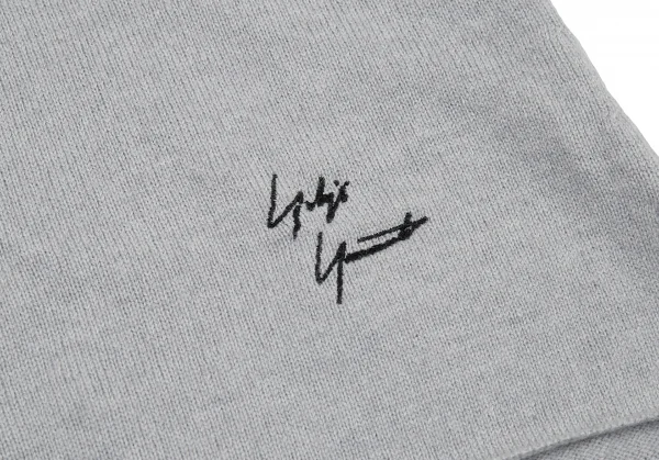 ヨウジヤマモト ファムYohji Yamamoto FEMME ワンポイントロゴカシミヤニット ライトグレー2 K-91170_008