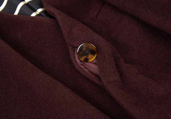 ジャンポールゴルチエ ファムJean Paul GAULTIER FEMME アンゴラウールデザインラペルコート こげ茶40 K-91173_012