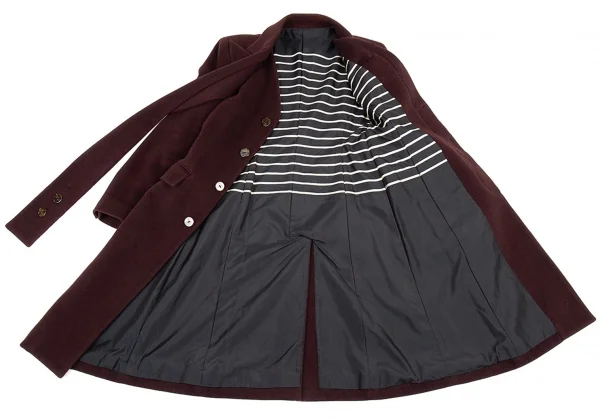 ジャンポールゴルチエ ファムJean Paul GAULTIER FEMME アンゴラウールデザインラペルコート こげ茶40 K-91173_013