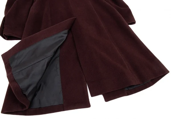 ジャンポールゴルチエ ファムJean Paul GAULTIER FEMME アンゴラウールデザインラペルコート こげ茶40 K-91173_016