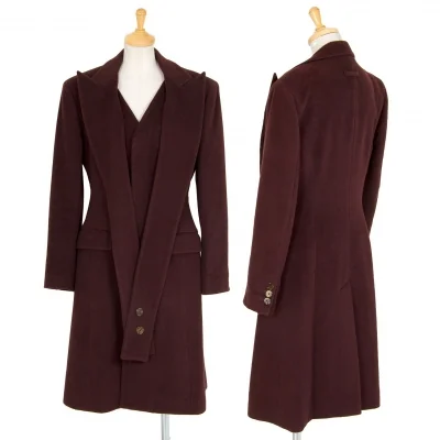 ジャンポールゴルチエ ファムJean Paul GAULTIER FEMME アンゴラウールデザインラペルコート