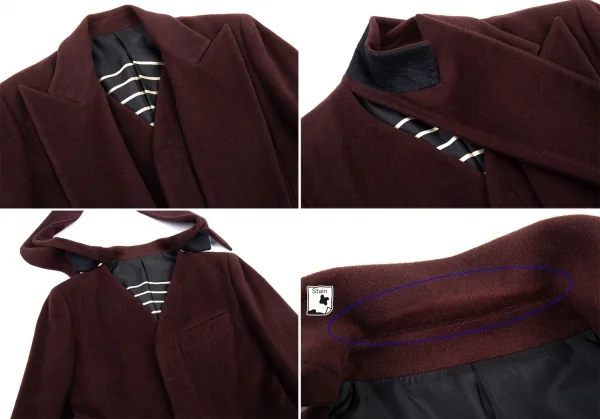 ジャンポールゴルチエ ファムJean Paul GAULTIER FEMME アンゴラウールデザインラペルコート こげ茶40 K-91173_004