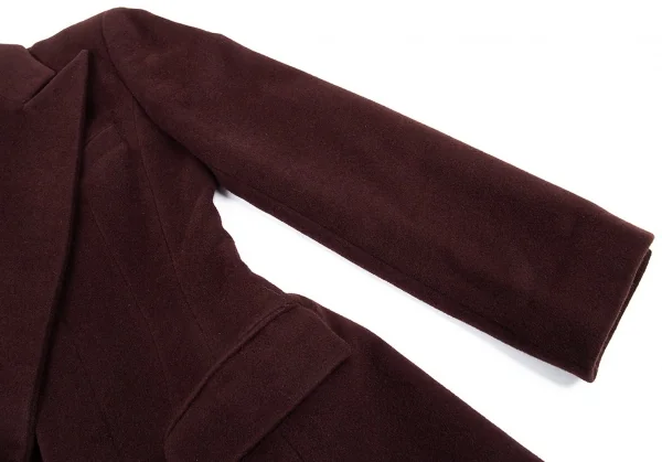 ジャンポールゴルチエ ファムJean Paul GAULTIER FEMME アンゴラウールデザインラペルコート こげ茶40 K-91173_006