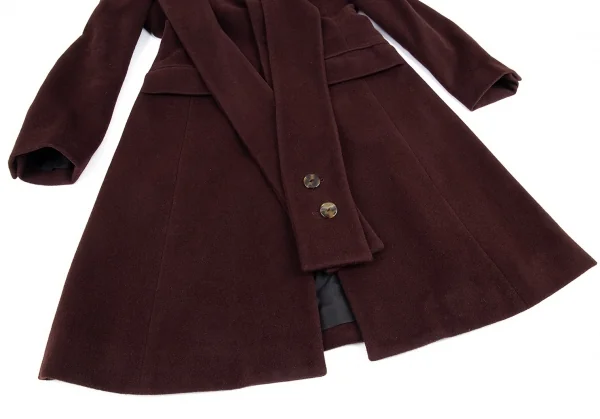 ジャンポールゴルチエ ファムJean Paul GAULTIER FEMME アンゴラウールデザインラペルコート こげ茶40 K-91173_009