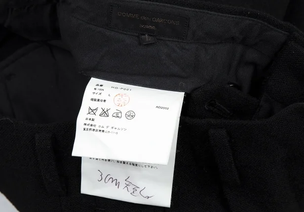 コムデギャルソン オムCOMME des GARCONS HOMME 粗織りウールトラウザーパンツ 黒L K-91198_015