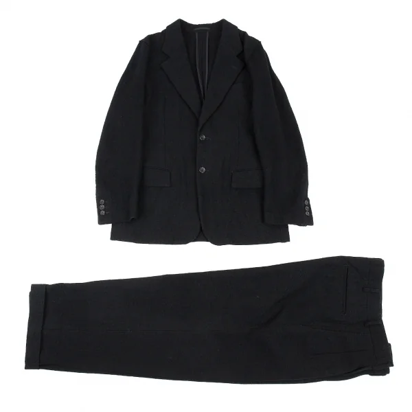 コムデギャルソン オムCOMME des GARCONS HOMME 粗織りウールセットアップスーツ 黒S/L K-91199_001