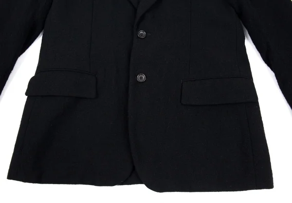 コムデギャルソン オムCOMME des GARCONS HOMME 粗織りウールセットアップスーツ 黒S/L K-91199_006