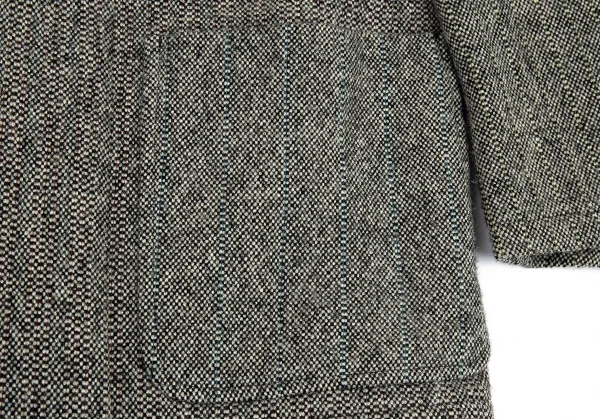 コムデギャルソン オムCOMME des GARCONS HOMME ウールツイードパッチポケットジャケット 生成り黒S K-91200_010