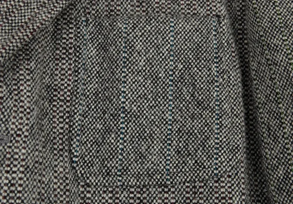コムデギャルソン オムCOMME des GARCONS HOMME ウールツイードパッチポケットジャケット 生成り黒S K-91200_003