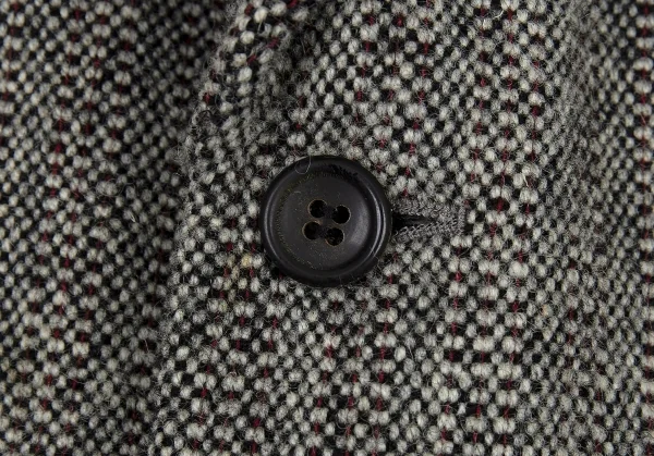 コムデギャルソン オムCOMME des GARCONS HOMME ウールツイードパッチポケットジャケット 生成り黒S K-91200_004