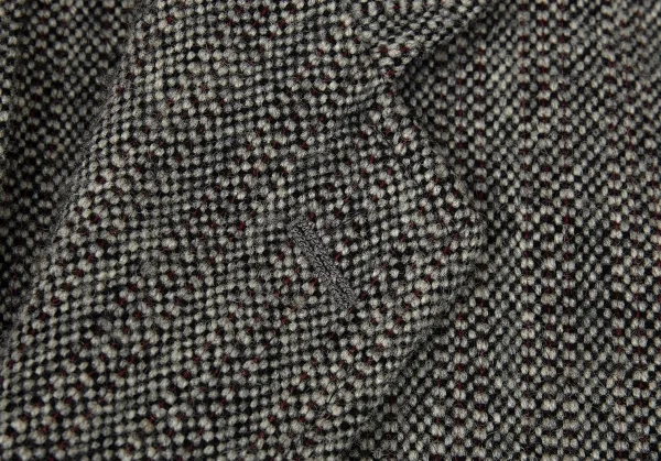 コムデギャルソン オムCOMME des GARCONS HOMME ウールツイードパッチポケットジャケット 生成り黒S K-91200_005