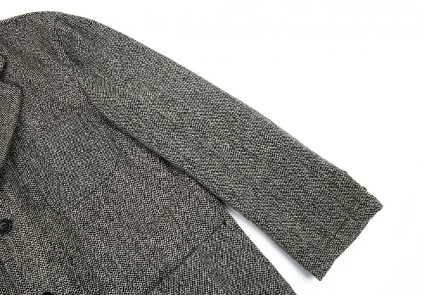 コムデギャルソン オムCOMME des GARCONS HOMME ウールツイードパッチポケットジャケット 生成り黒S K-91200_006