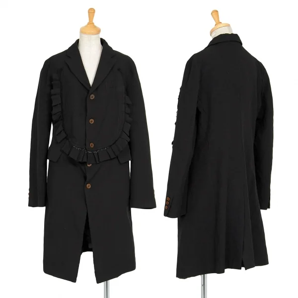 コムコム コムデギャルソンCOMME des GARCONSフリルカッティングエステルコート