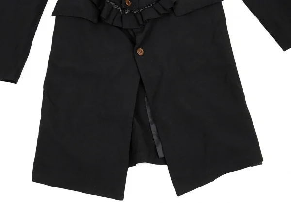 お値下げ中COMME des GARÇONS スプリングコート フリル襟 黒M コムコム コムデギャルソンCOMME des GARCONSフリルカッティング