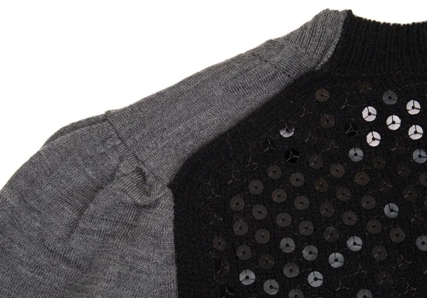 ジュンヤワタナベ コムデギャルソンJUNYA WATANABE COMME des GARCONS バックスパンコール切替アーガイルニット グレーM K-91233_013