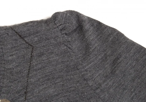ジュンヤワタナベ コムデギャルソンJUNYA WATANABE COMME des GARCONS バックスパンコール切替アーガイルニット グレーM K-91233_006