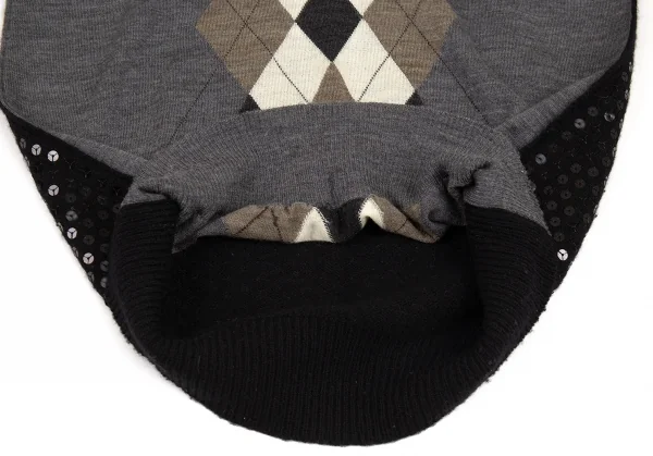 ジュンヤワタナベ コムデギャルソンJUNYA WATANABE COMME des GARCONS バックスパンコール切替アーガイルニット グレーM K-91233_009