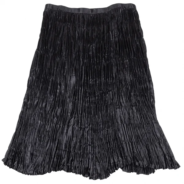 ジュンヤワタナベ コムデギャルソンJUNYA WATANABE COMME des GARCONS シワプリーツポリ光沢スカート 黒S K-91234_002