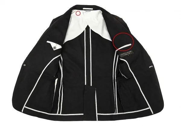 コムデギャルソン オムプリュスCOMME des GARCONS HOMME PLUS 製品染めストレッチナイロンナローラペルジャケット 黒S K-91291_011