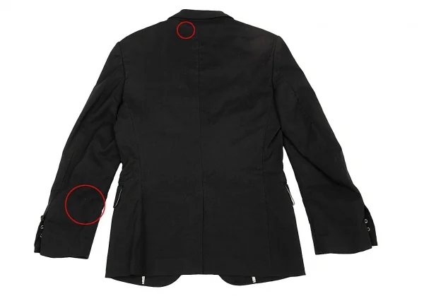 コムデギャルソン オムプリュスCOMME des GARCONS HOMME PLUS 製品染めストレッチナイロンナローラペルジャケット 黒S K-91291_014