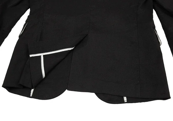 コムデギャルソン オムプリュスCOMME des GARCONS HOMME PLUS 製品染めストレッチナイロンナローラペルジャケット 黒S K-91291_017