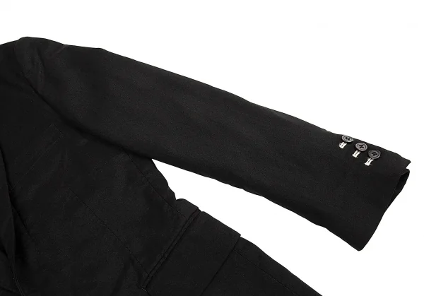 コムデギャルソン オムプリュスCOMME des GARCONS HOMME PLUS 製品染めストレッチナイロンナローラペルジャケット 黒S K-91291_003