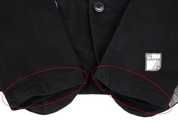 コムデギャルソン オムプリュス エバーグリーンCOMME des GARCONS HOMME PLUS EVER GREEN 製品染めコットンカーブ切替デザインジャケット 黒SS K-91302_010