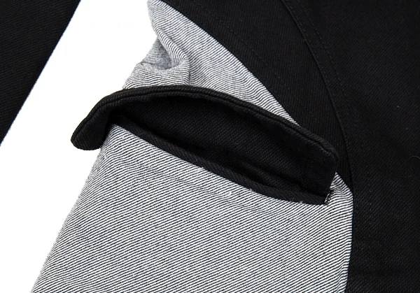 コムデギャルソン オムプリュス エバーグリーンCOMME des GARCONS HOMME PLUS EVER GREEN 製品染めコットンカーブ切替デザインジャケット 黒SS K-91302_014