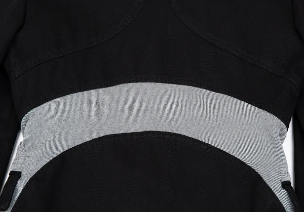 コムデギャルソン オムプリュス エバーグリーンCOMME des GARCONS HOMME PLUS EVER GREEN 製品染めコットンカーブ切替デザインジャケット 黒SS K-91302_017