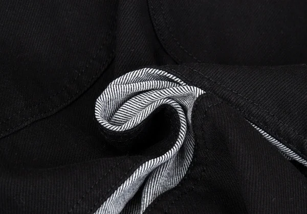 コムデギャルソン オムプリュス エバーグリーンCOMME des GARCONS HOMME PLUS EVER GREEN 製品染めコットンカーブ切替デザインジャケット 黒SS K-91302_018