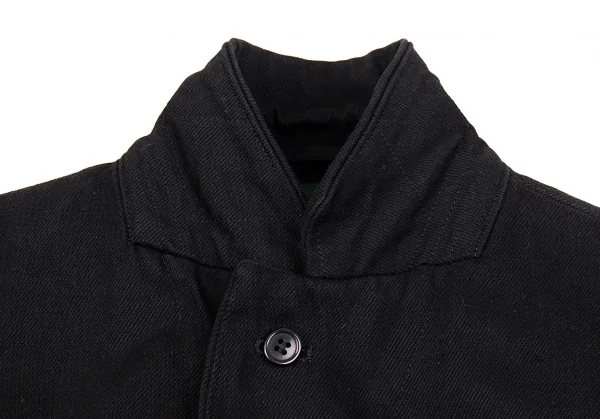 コムデギャルソン オムプリュス エバーグリーンCOMME des GARCONS HOMME PLUS EVER GREEN 製品染めコットンカーブ切替デザインジャケット 黒SS K-91302_006