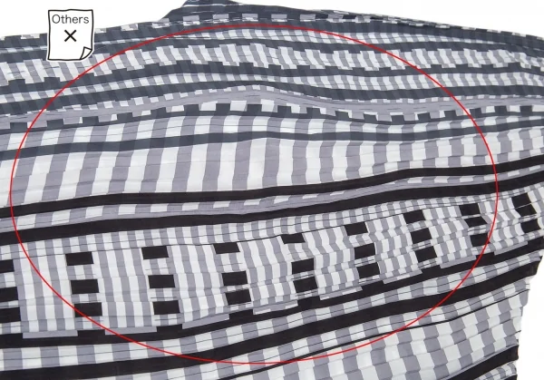 イッセイミヤケISSEY MIYAKE プリント五分袖チュニック 白黒グレーM位 K-91416_006
