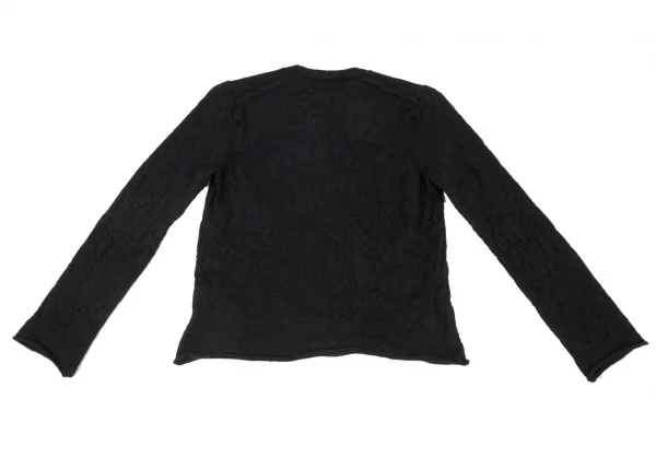 ブラックコムデギャルソンBLACK COMME des GARCONS パイルドットウールカットソー 黒S K-91436_010