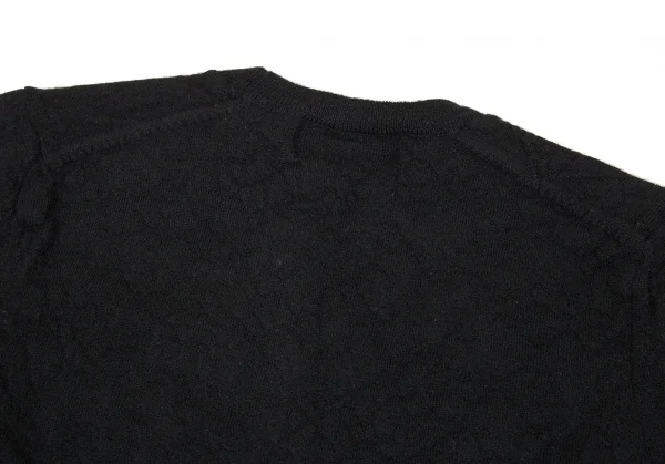 ブラックコムデギャルソンBLACK COMME des GARCONS パイルドットウールカットソー 黒S K-91436_011