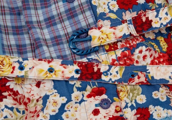 PINK HOUSE Plaid Patch Floral Dress K-91449_011