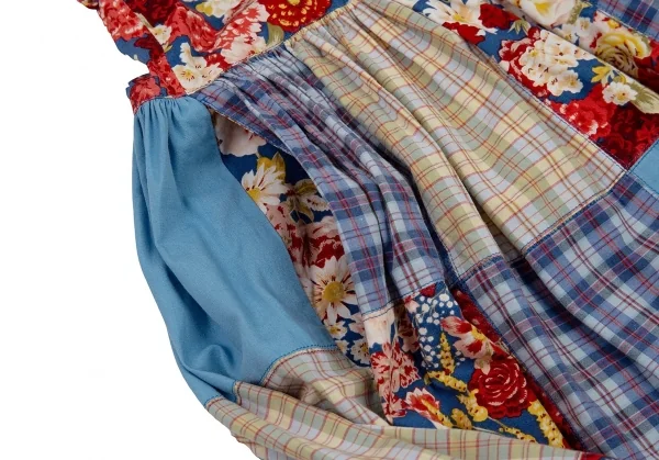 PINK HOUSE Plaid Patch Floral Dress K-91449_013