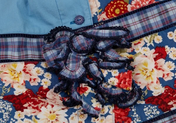 PINK HOUSE Plaid Patch Floral Dress K-91449_014