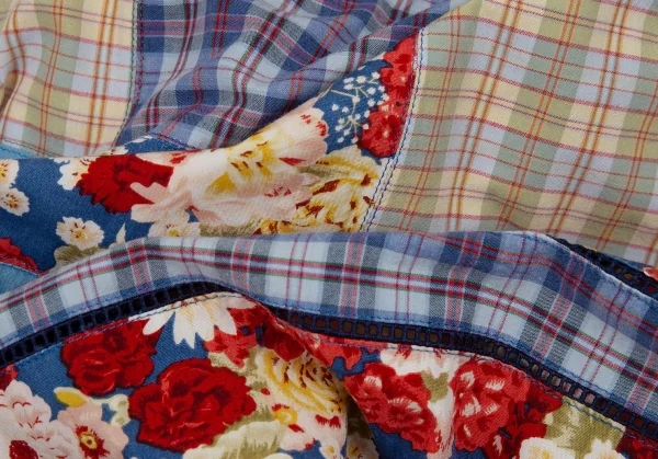 PINK HOUSE Plaid Patch Floral Dress K-91449_019