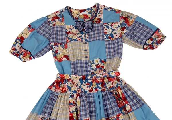 PINK HOUSE Plaid Patch Floral Dress K-91449_003