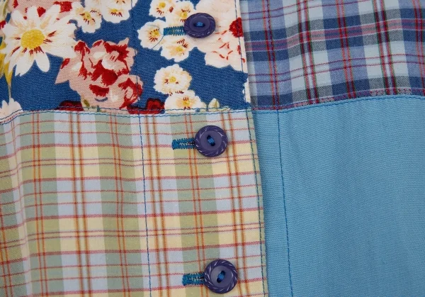 PINK HOUSE Plaid Patch Floral Dress K-91449_005