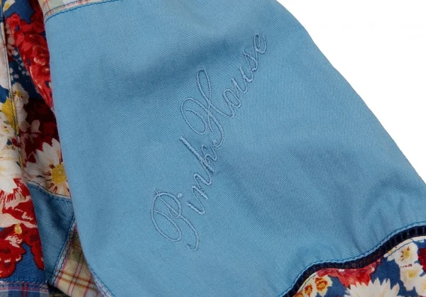 PINK HOUSE Plaid Patch Floral Dress K-91449_007