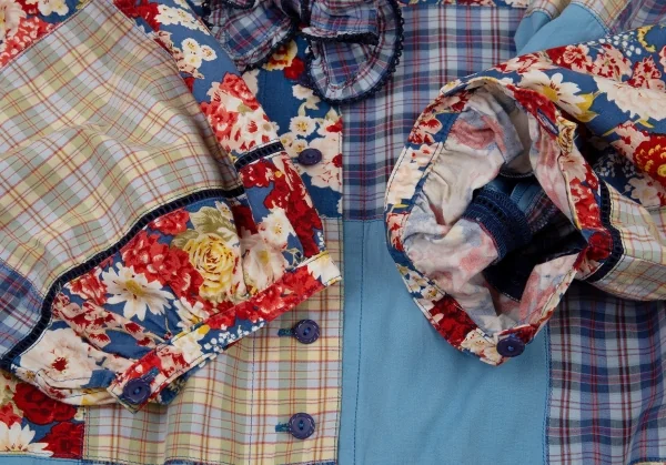 PINK HOUSE Plaid Patch Floral Dress K-91449_008