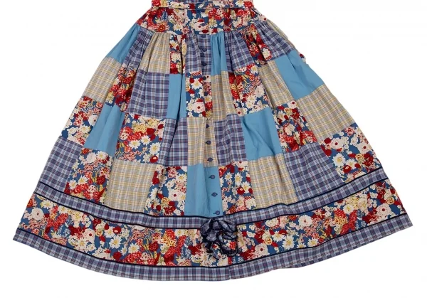 PINK HOUSE Plaid Patch Floral Dress K-91449_009